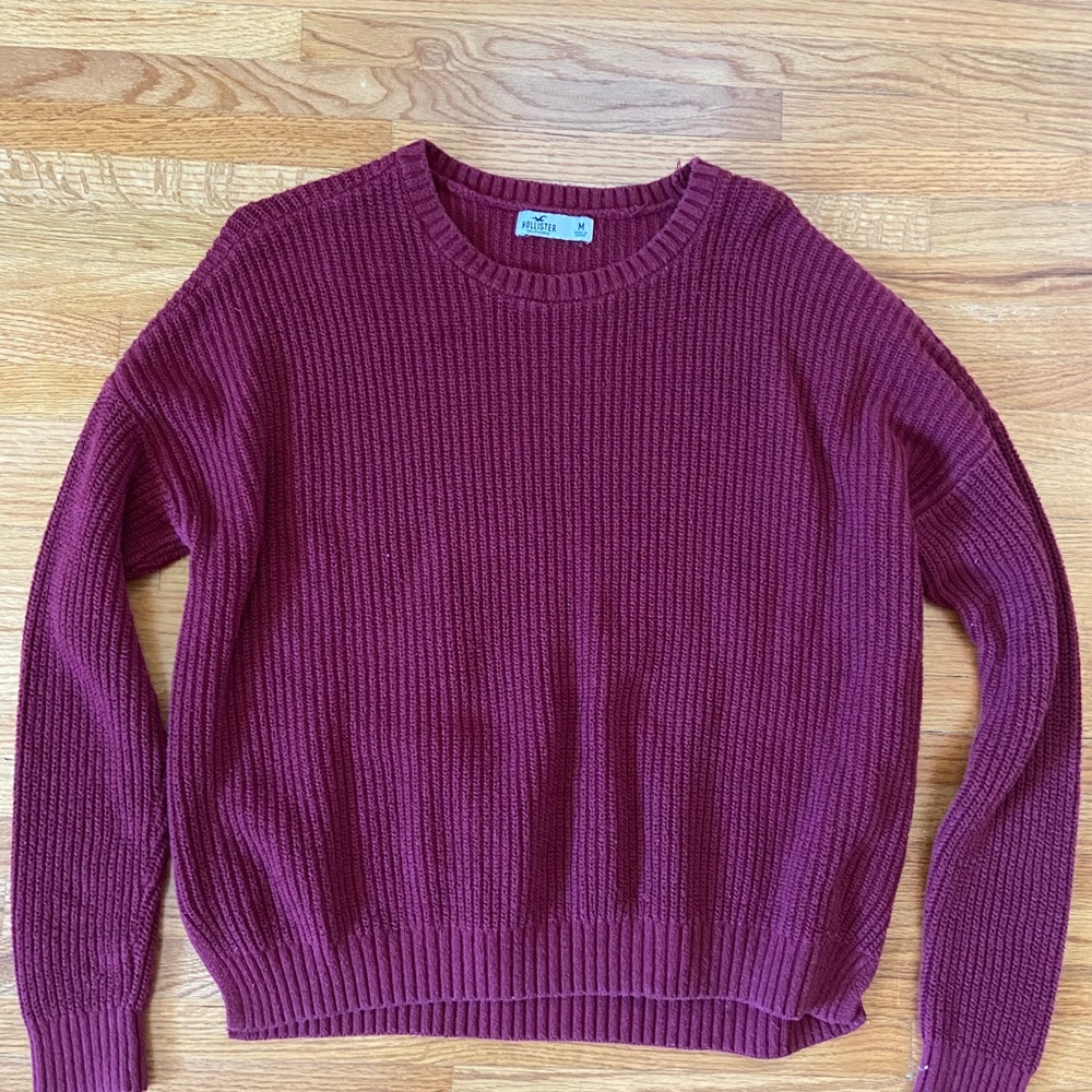 Red Cable Knit Sweater - Hollister size medium